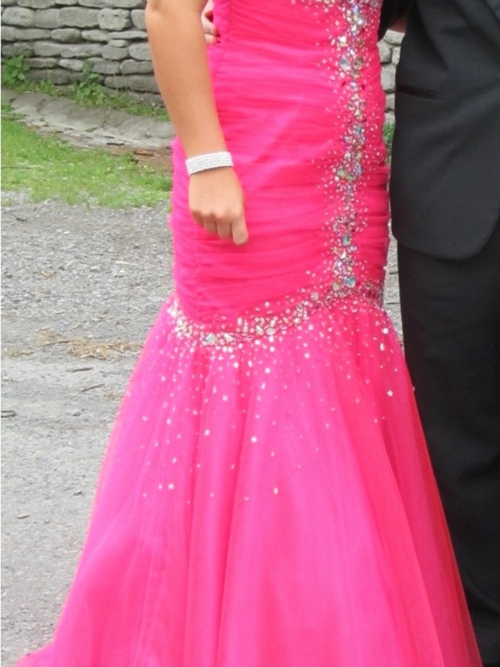 Jovani Hot Pink Sequin Mermaid Gown for Girls